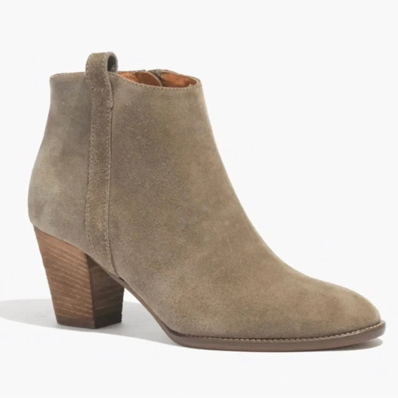 Madewell Billie Bootie Size 6.5 Olive Green Suede - Picture 1 of 10